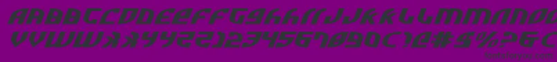 Шрифт ZoneRiderUltraExpitalic – чёрные шрифты на фиолетовом фоне
