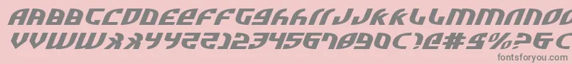 ZoneRiderUltraExpitalic-fontti – harmaat kirjasimet vaaleanpunaisella taustalla