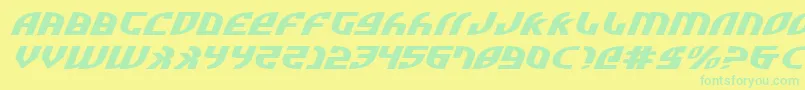 ZoneRiderUltraExpitalic Font – Green Fonts on Yellow Background