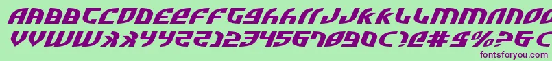 ZoneRiderUltraExpitalic Font – Purple Fonts on Green Background