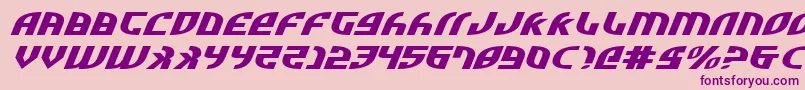 フォントZoneRiderUltraExpitalic – ピンクの背景に紫のフォント