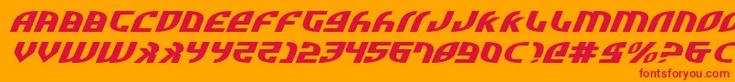 ZoneRiderUltraExpitalic Font – Red Fonts on Orange Background