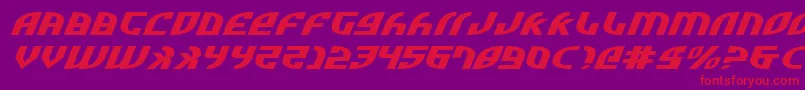 ZoneRiderUltraExpitalic Font – Red Fonts on Purple Background