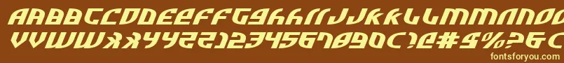 ZoneRiderUltraExpitalic Font – Yellow Fonts on Brown Background