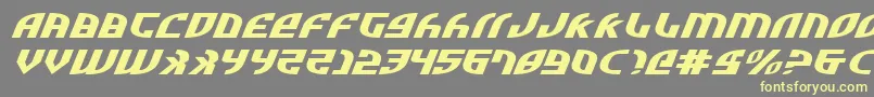 ZoneRiderUltraExpitalic Font – Yellow Fonts on Gray Background