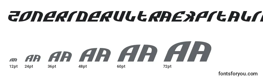 ZoneRiderUltraExpitalic Font Sizes