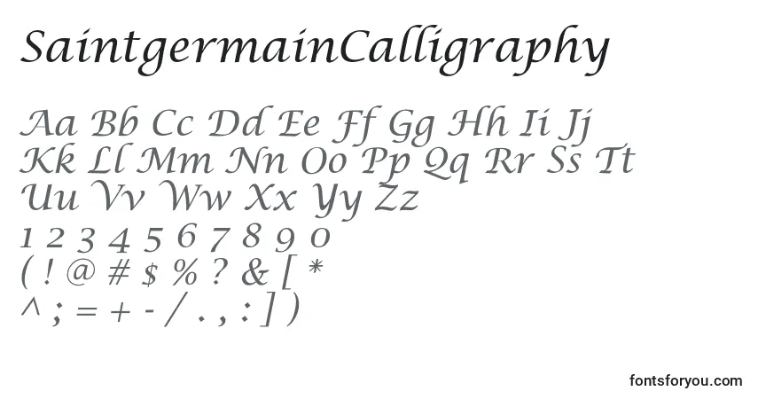 Czcionka SaintgermainCalligraphy – alfabet, cyfry, specjalne znaki