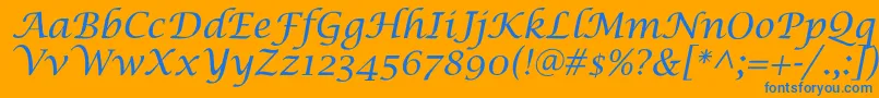 SaintgermainCalligraphy Font – Blue Fonts on Orange Background