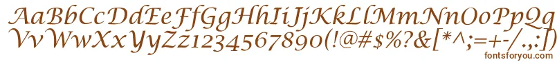 SaintgermainCalligraphy-Schriftart – Braune Schriften auf weißem Hintergrund