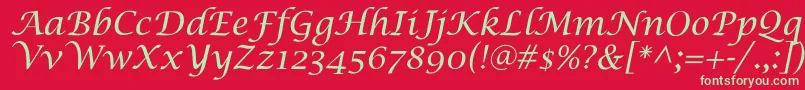 SaintgermainCalligraphy Font – Green Fonts on Red Background