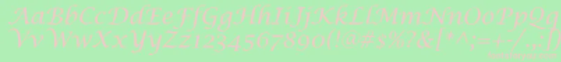 SaintgermainCalligraphy Font – Pink Fonts on Green Background