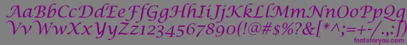 SaintgermainCalligraphy Font – Purple Fonts on Gray Background