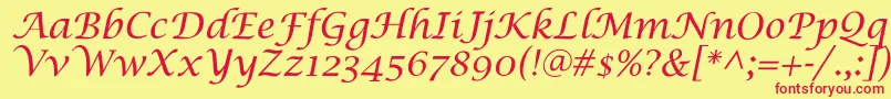 SaintgermainCalligraphy Font – Red Fonts on Yellow Background