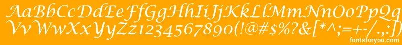 フォントSaintgermainCalligraphy – オレンジの背景に白い文字