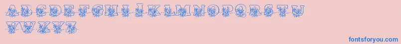 フォントLmsLovesMe – ピンクの背景に青い文字