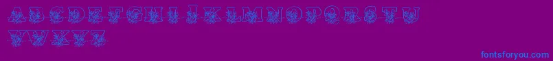 フォントLmsLovesMe – 紫色の背景に青い文字