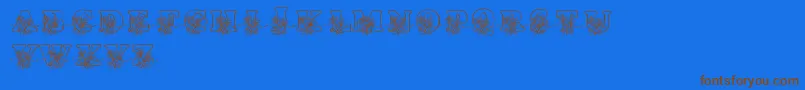 LmsLovesMe Font – Brown Fonts on Blue Background