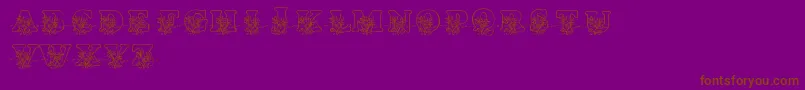 LmsLovesMe-fontti – ruskeat fontit violetilla taustalla