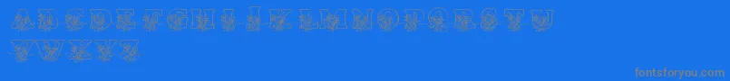 フォントLmsLovesMe – 青い背景に灰色の文字