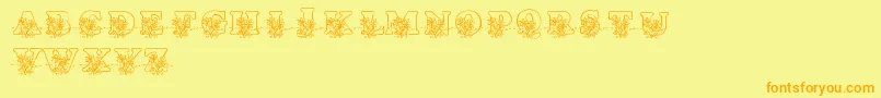 LmsLovesMe-fontti – oranssit fontit keltaisella taustalla