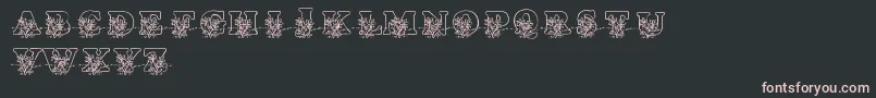 LmsLovesMe-fontti – vaaleanpunaiset fontit mustalla taustalla