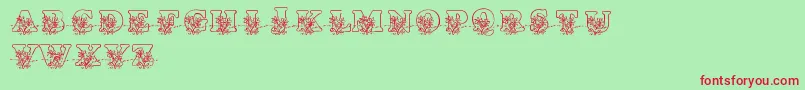 フォントLmsLovesMe – 赤い文字の緑の背景