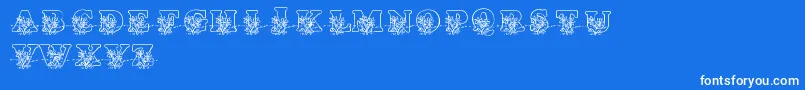 LmsLovesMe-Schriftart – Weiße Schriften auf blauem Hintergrund