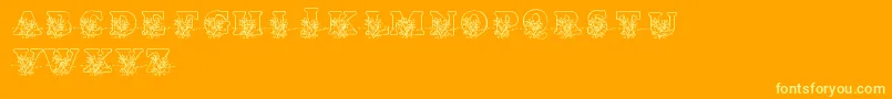 LmsLovesMe-Schriftart – Gelbe Schriften auf orangefarbenem Hintergrund