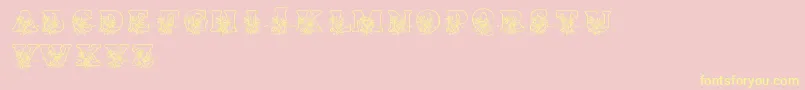 フォントLmsLovesMe – 黄色のフォント、ピンクの背景