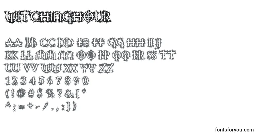 Шрифт Witchinghour – алфавит, цифры, специальные символы