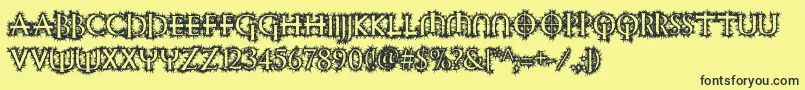 Witchinghour Font – Black Fonts on Yellow Background