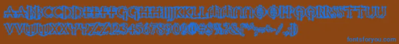More about Witchinghour Font Witchinghour Font – Blue Fonts on Brown Background