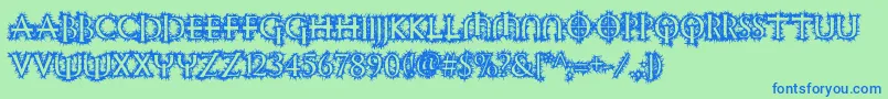 Witchinghour Font – Blue Fonts on Green Background