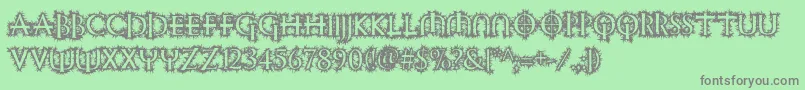 Witchinghour Font – Gray Fonts on Green Background