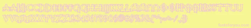 Witchinghour Font – Pink Fonts on Yellow Background