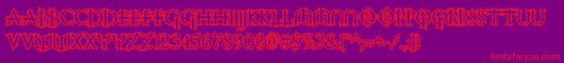 フォントWitchinghour – 紫の背景に赤い文字
