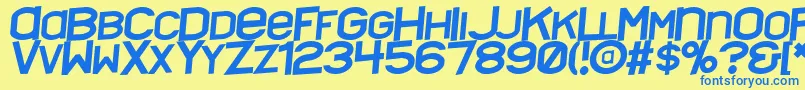 Nyctalopiatilt Font – Blue Fonts on Yellow Background