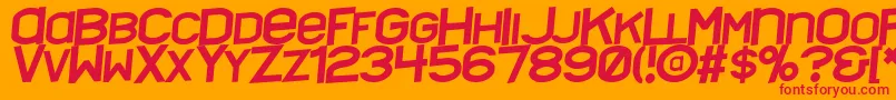 Nyctalopiatilt Font – Red Fonts on Orange Background