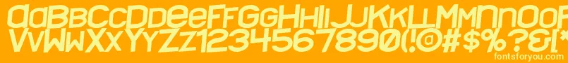 Nyctalopiatilt Font – Yellow Fonts on Orange Background