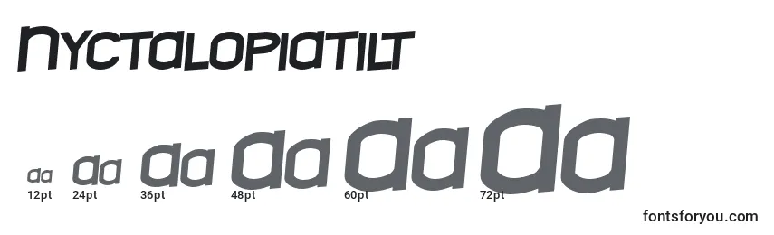 Размеры шрифта Nyctalopiatilt