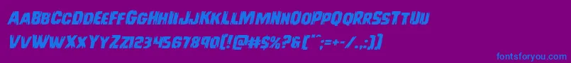 Шрифт Leatherfaceexpandital – синие шрифты на фиолетовом фоне