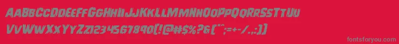 Leatherfaceexpandital Font – Gray Fonts on Red Background