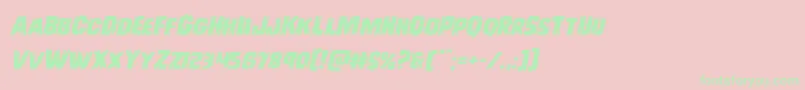 フォントLeatherfaceexpandital – ピンクの背景に緑の文字