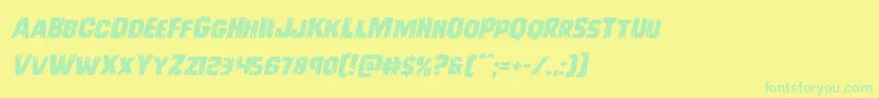 Leatherfaceexpandital-fontti – vihreät fontit keltaisella taustalla