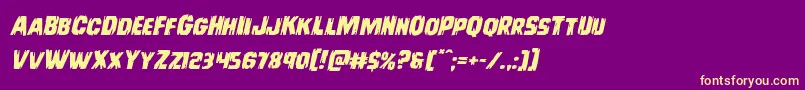 Leatherfaceexpandital Font – Yellow Fonts on Purple Background