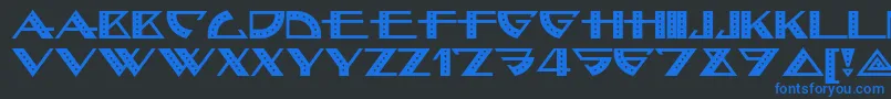 フォントBellhopnf – 黒い背景に青い文字