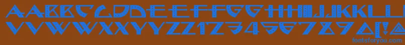 フォントBellhopnf – 茶色の背景に青い文字
