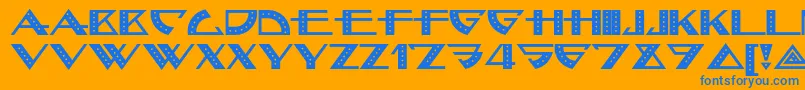 フォントBellhopnf – オレンジの背景に青い文字