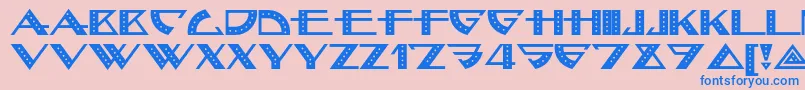 フォントBellhopnf – ピンクの背景に青い文字