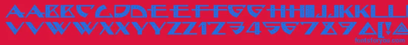 フォントBellhopnf – 赤い背景に青い文字